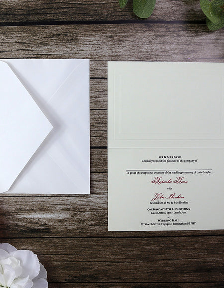 Panache 2153D Pink Floral Personalised Invitation