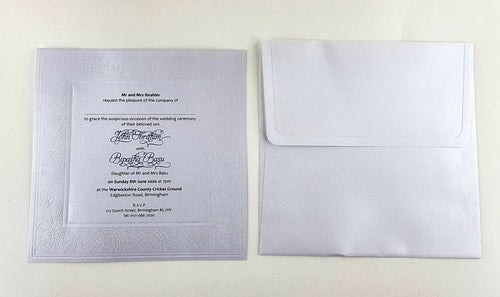 Load image into Gallery viewer, SC 2566 Pearl White embossed square invitation
