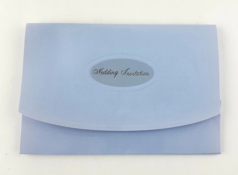 Pearlescent Blue cheap wedding invitation cards Panache 3005