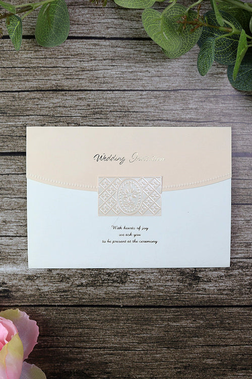 Load image into Gallery viewer, Panache 3063 Peach and cream wedding invitation
