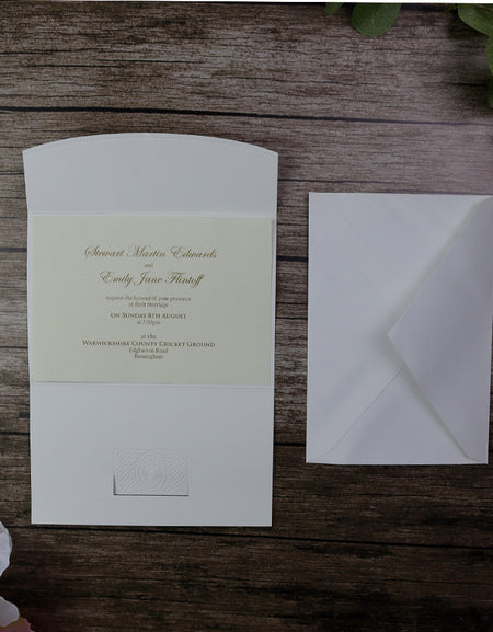 Panache 3063 Peach and cream wedding invitation