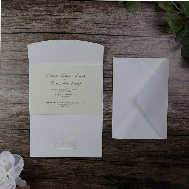 Cream and Peach Islamic Wedding Invitation Card 3063M