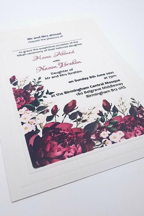 Load image into Gallery viewer, Panache 718 - 101 Floral embossed Invitation
