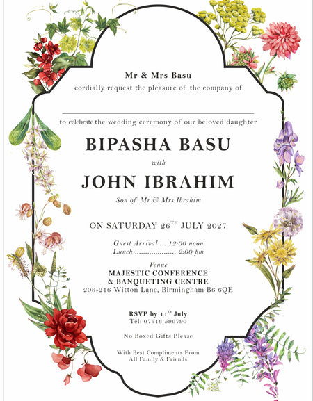 ABC 1298 Floral A5 Invitation