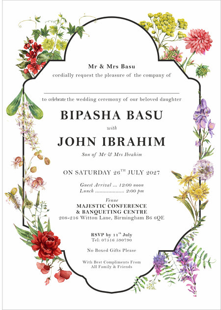 ABC 1298 Floral A5 Invitation