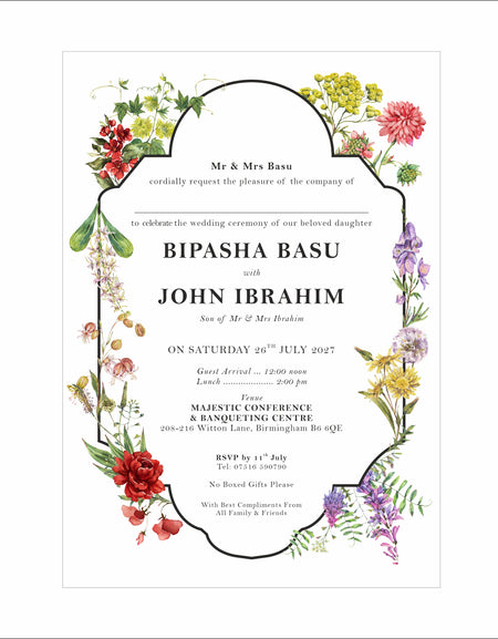 ABC 1298 Floral A5 Invitation