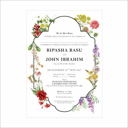 ABC 1298 Floral A5 Invitation
