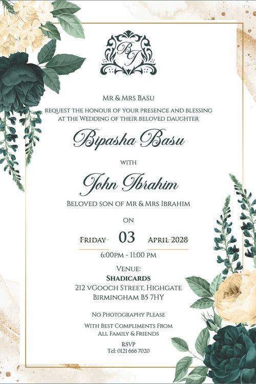 Load image into Gallery viewer, ABC 1299 Floral A5 Invitation
