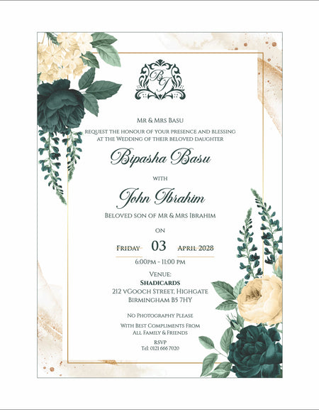 ABC 1299 Floral A5 Invitation