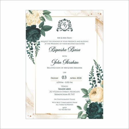 ABC 1299 Floral A5 Invitation