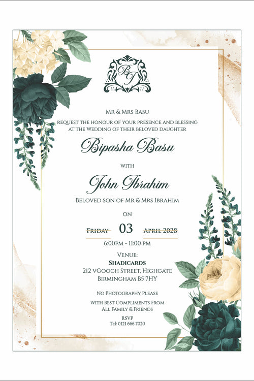 Load image into Gallery viewer, ABC 1299 Floral A5 Invitation
