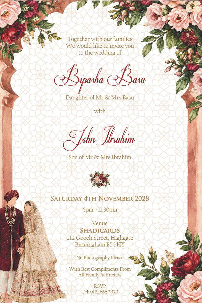 ABC 1301 Floral A5 Invitation