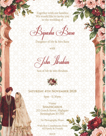 ABC 1301 Floral A5 Invitation