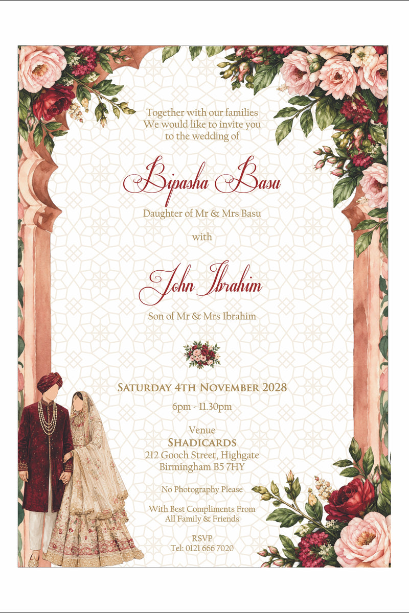 ABC 1301 Floral A5 Invitation