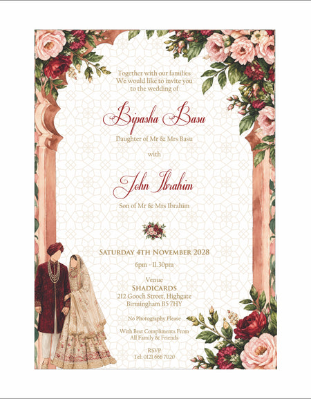 ABC 1301 Floral A5 Invitation