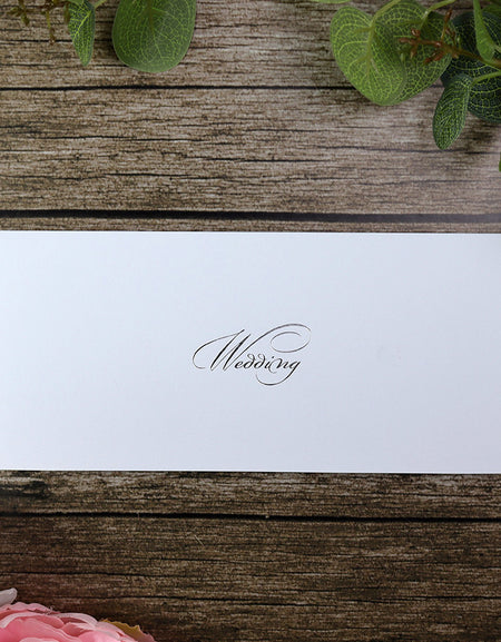 ABC 330 White Islamic Wedding Invitation with foiled Bismillah