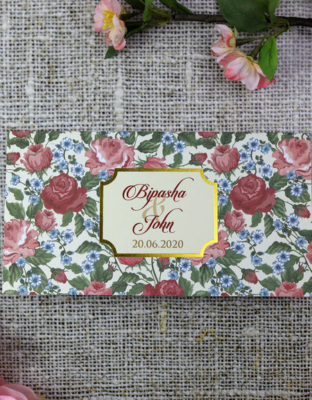 Multicolored Traditional Floral Invitation - ABC 371
