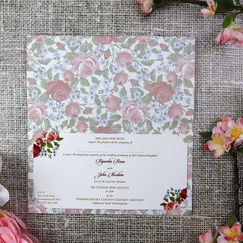 Multicolored Traditional Floral Invitation - ABC 371