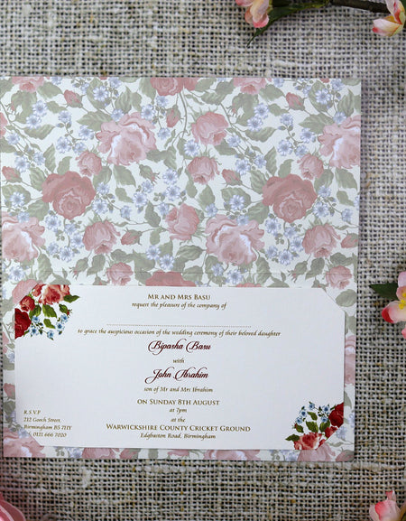 Multicolored Traditional Floral Invitation - ABC 371