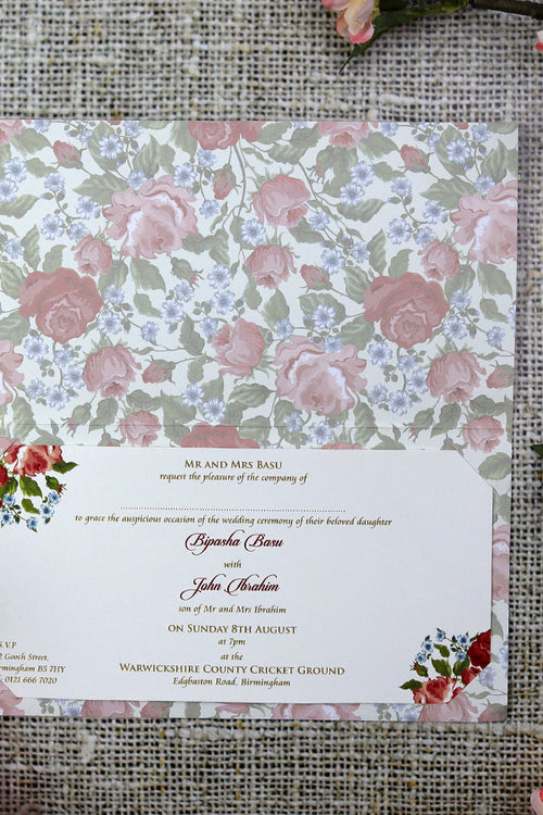 Load image into Gallery viewer, Multicolored Traditional Floral Invitation - ABC 371
