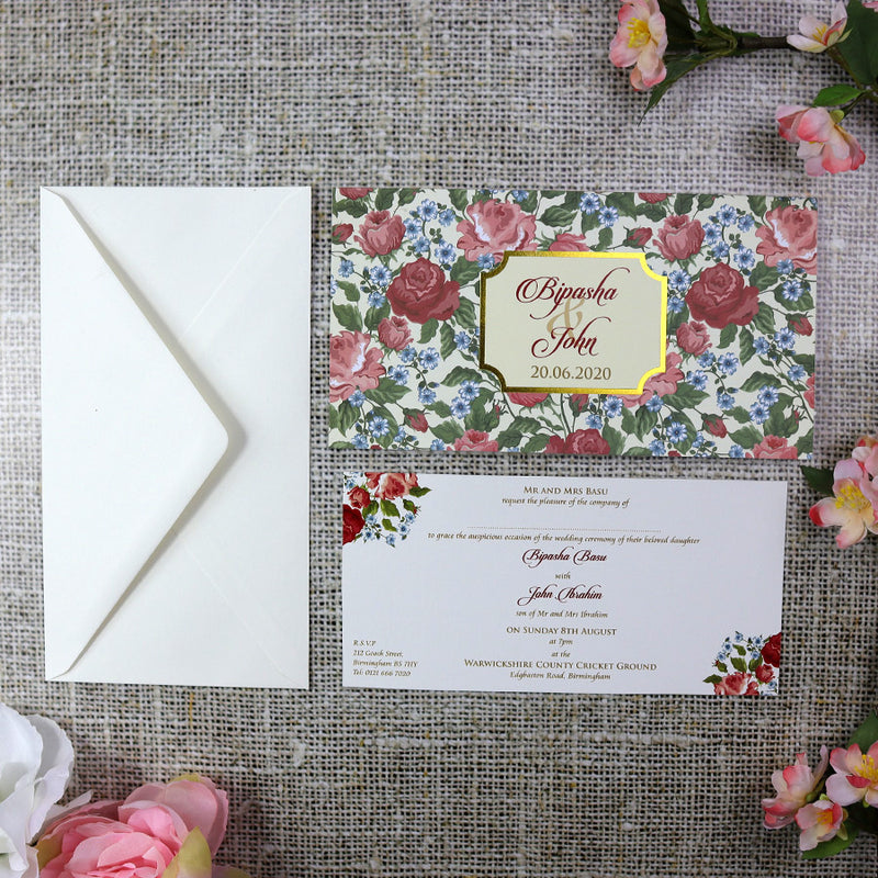 Multicolored Traditional Floral Invitation - ABC 371