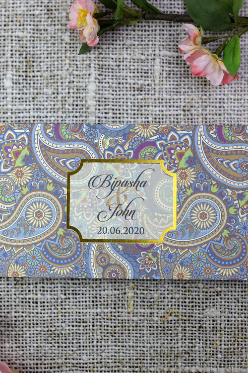 Load image into Gallery viewer, Lucid Navy Paisley Invitation ABC 372
