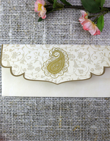 ABC 597 Paisley Pocket Wedding Invitation