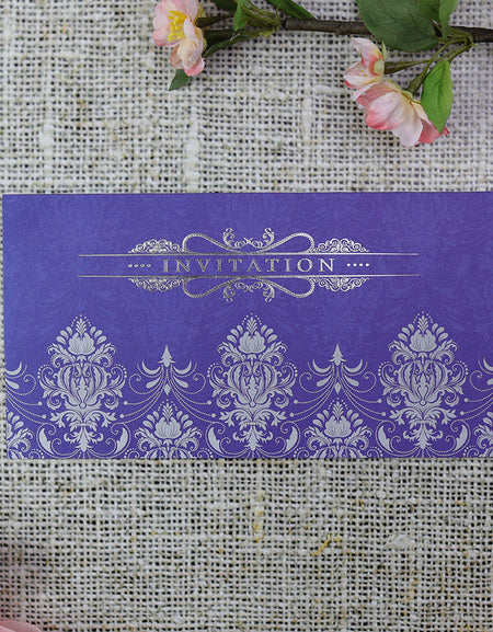 Navy Blue Vintage Design Invitation Card ABC 694