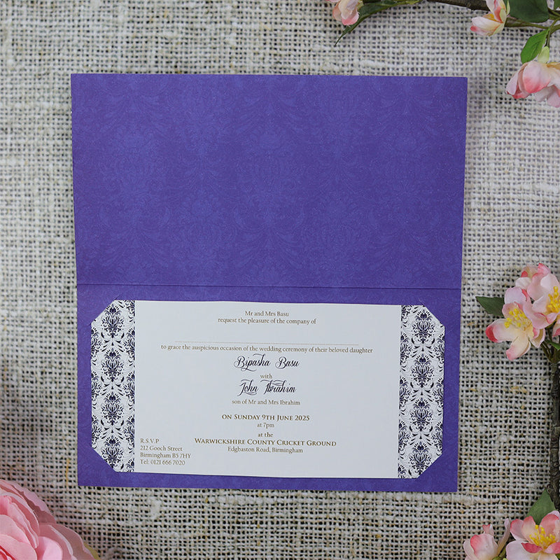 Navy Blue Vintage Design Invitation Card ABC 694