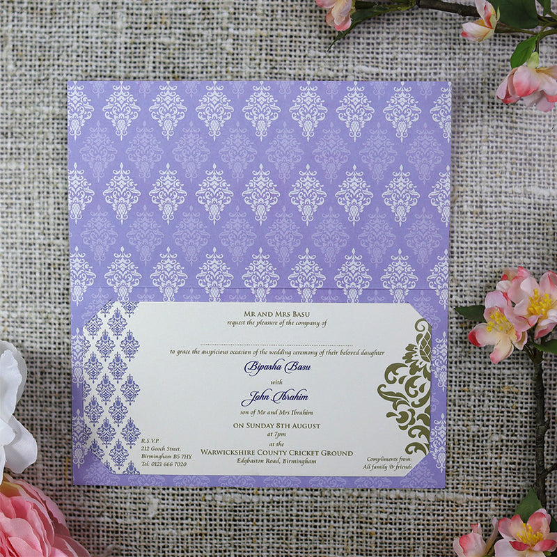 Blue, grey and Silver custom wedding invitation ABC 753