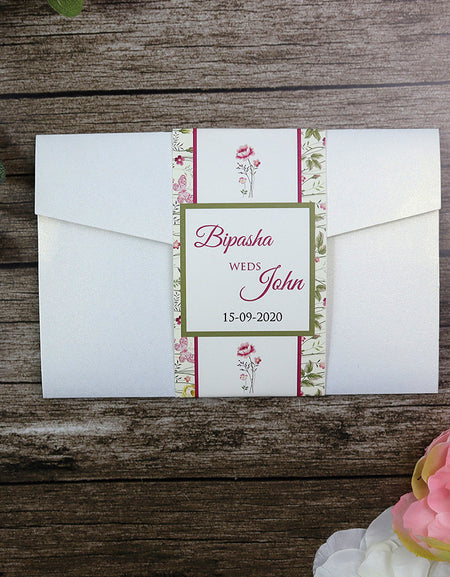 Dainty Botanical Pocketfold Invitation ABC 887
