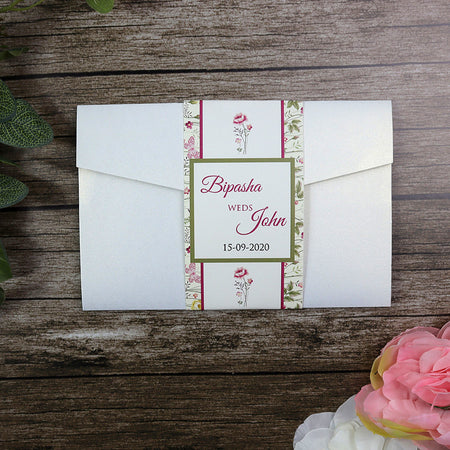 Dainty Botanical Pocketfold Invitation ABC 887