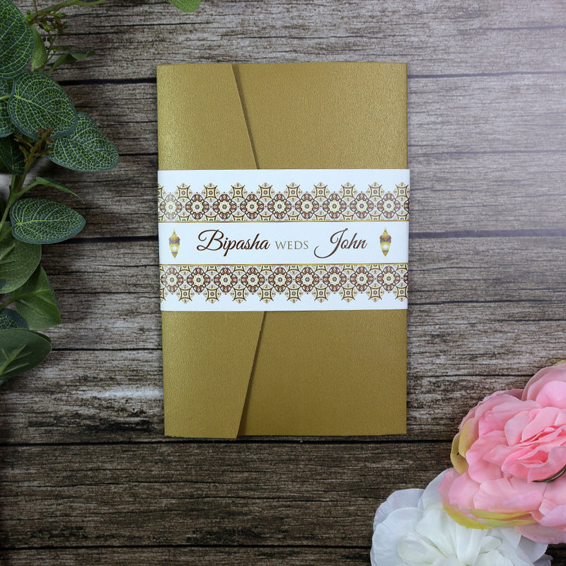 ABC 888 Gold Pocketfold Invitation