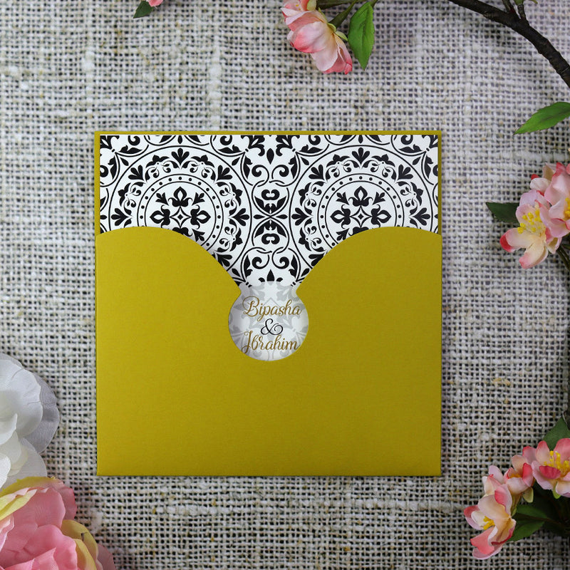 Eccentric Yellow Pocket Invitation ABC 964