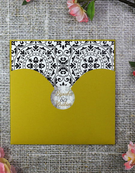 Eccentric Yellow Pocket Invitation ABC 964