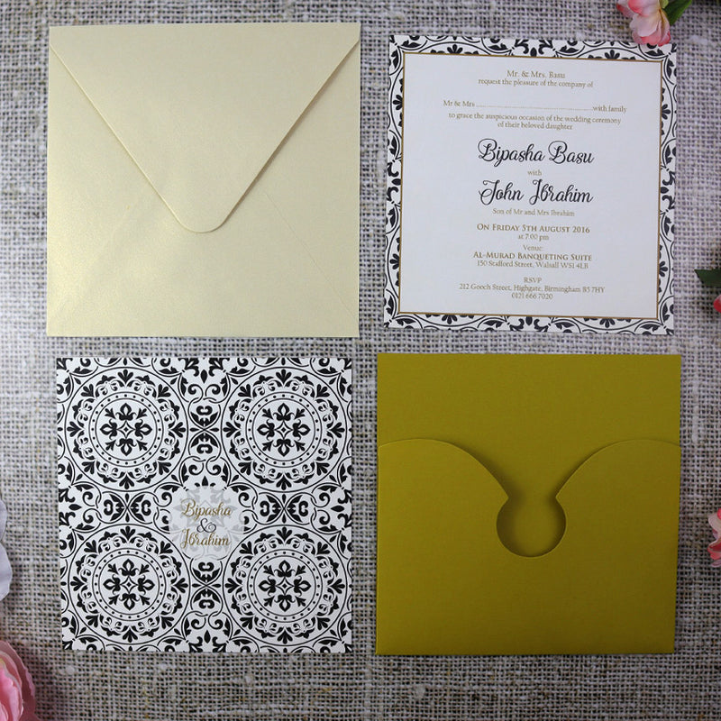 Eccentric Yellow Pocket Invitation ABC 964