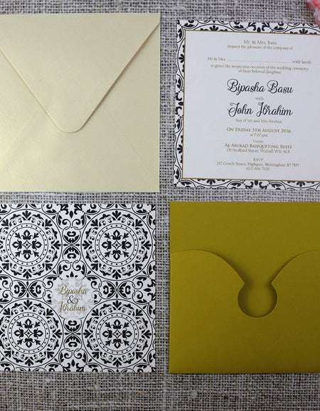 Eccentric Yellow Pocket Invitation ABC 964