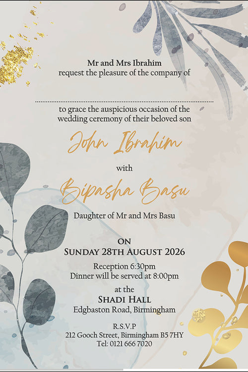 Load image into Gallery viewer, ABC 1294 Budget Floral Flat Invitation
