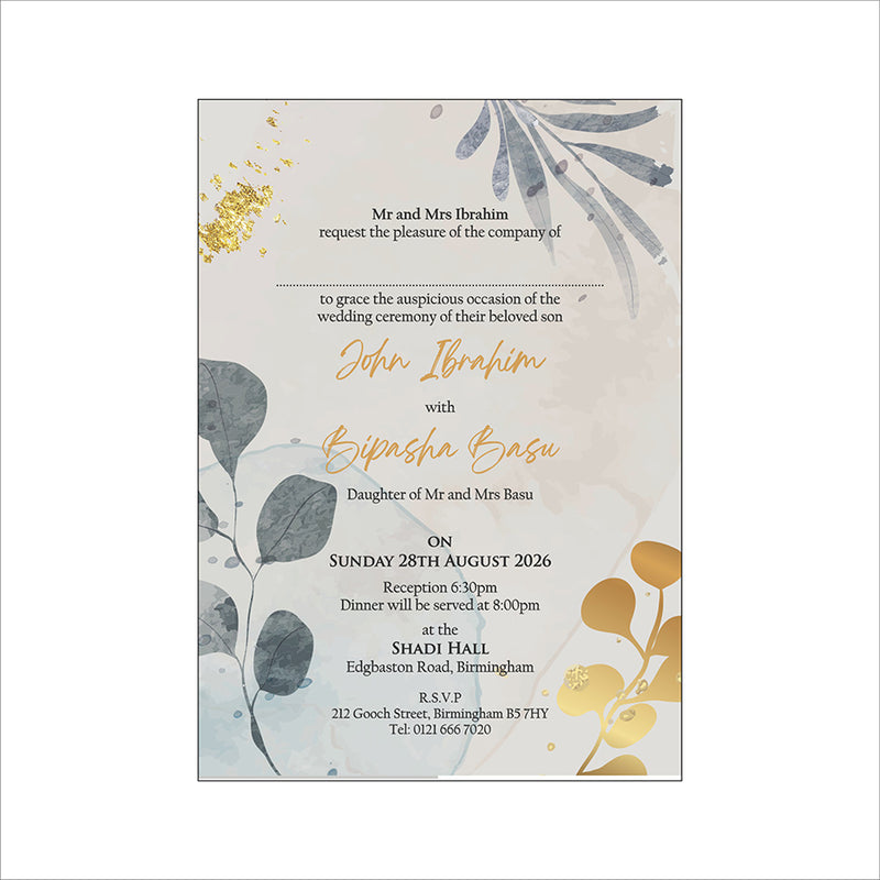 ABC 1294 Budget Floral Flat Invitation