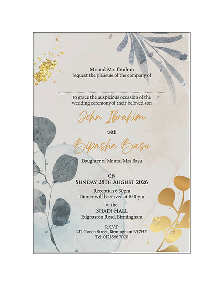 ABC 1294 Budget Floral Flat Invitation