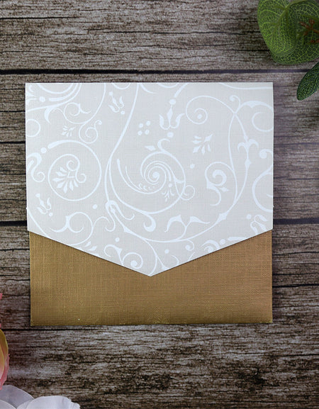 ABC 602 Gold Pocket Invitation