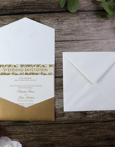 ABC 602 Gold Pocket Invitation