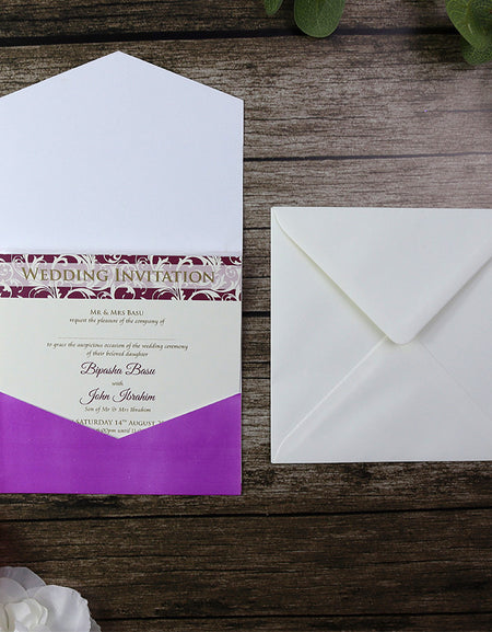 ABC 603 Purple Pocket Invitation