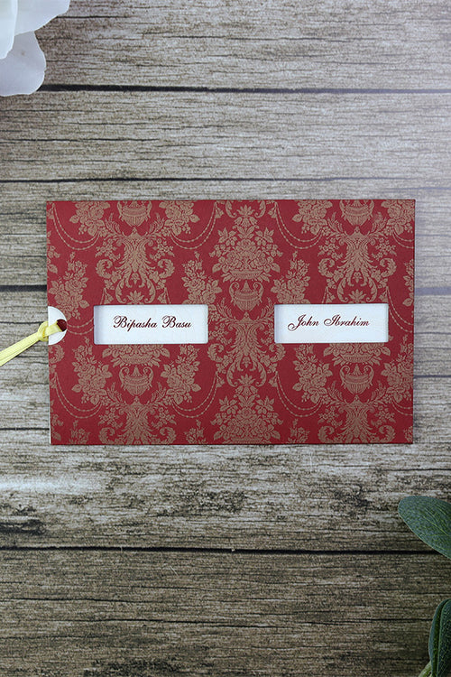Load image into Gallery viewer, Double Window Pocket Invitation With Damask Pattern - ABC 678
