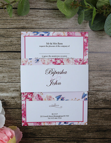 blush Pink seasonal  Floral Invitation ABC 952