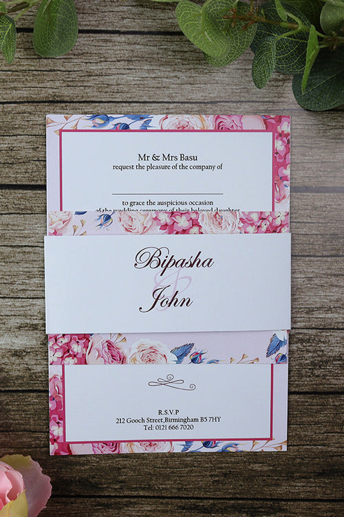 Load image into Gallery viewer, blush Pink seasonal  Floral Invitation ABC 952
