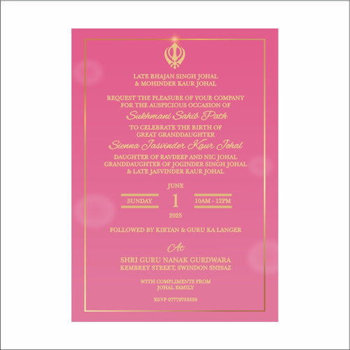 Load image into Gallery viewer, AK 110 Floral Akhand Path Invitation
