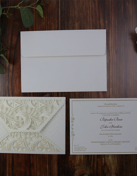 Detailed Lasercut Wallet Invitation BS 12009