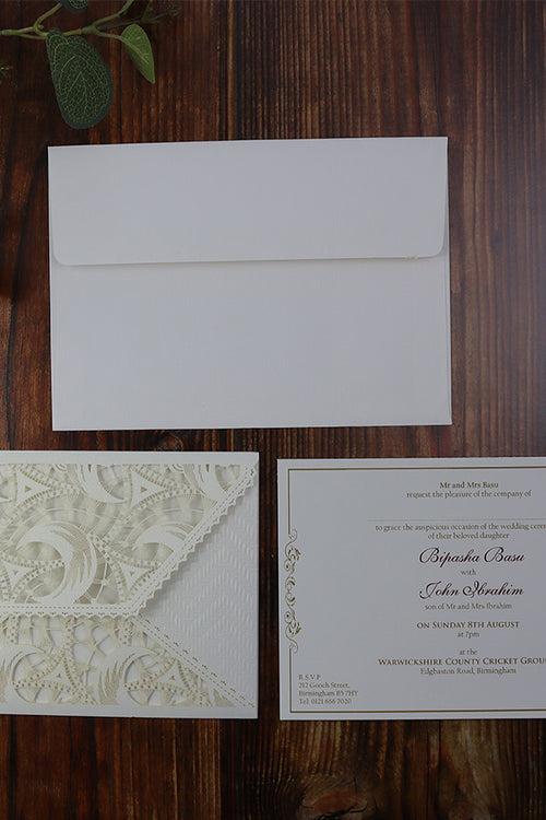 Load image into Gallery viewer, Detailed Lasercut Wallet Invitation BS 12009
