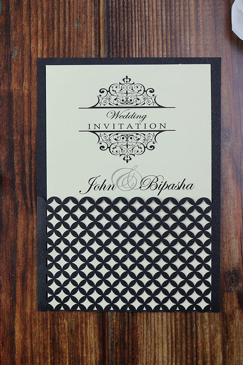 Load image into Gallery viewer, BS 12023 Elegant Black and White Invitation
